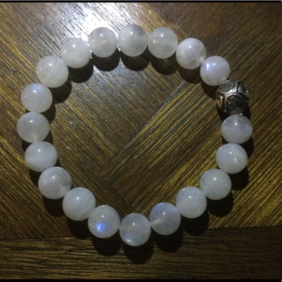 Moonstone and diamond bracelet
